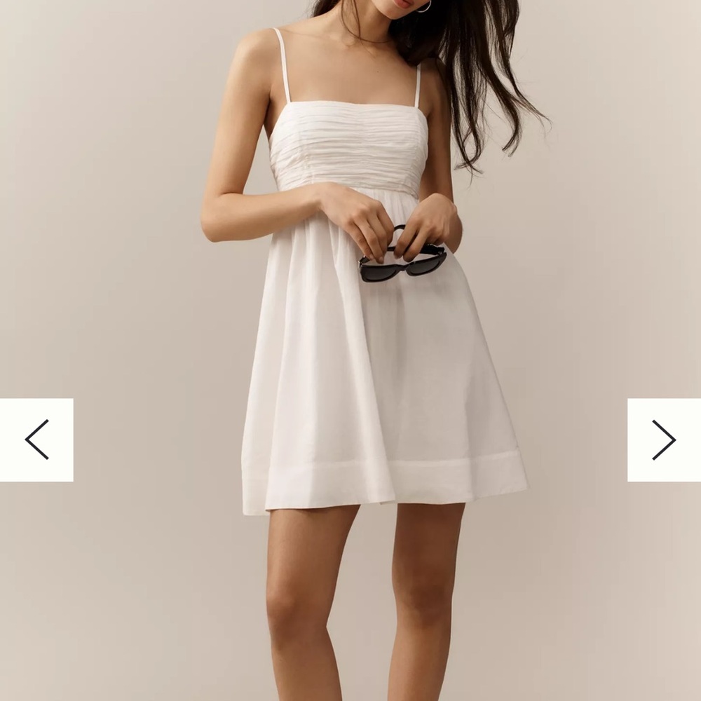 Anthropologie White Mini Babydoll Dress